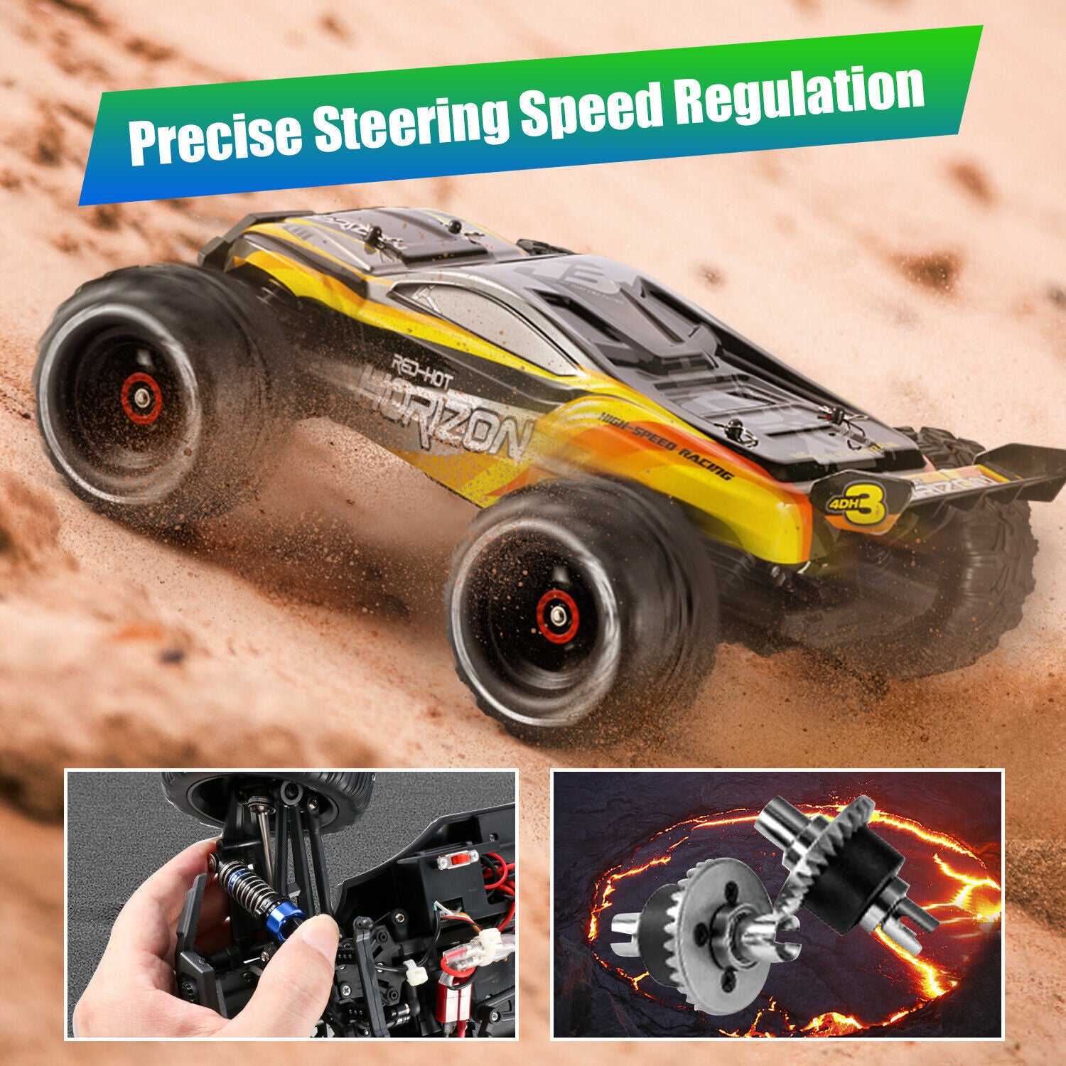 High Speed 50 Kmh RC Car, RC Monster Truck,Racing Hobby Car, 4WD All Terrain Off-Road Remote Control Car, 2.4Ghz RC Crawler, 2 Battery, Kids Adults Gifts,Logistics Is Randomly Sent By UPS,USPS,FEDEX